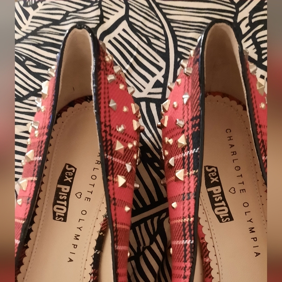 New! Charlotte Olympia sex and pistols cat flat shoes - Picture 5 of 11